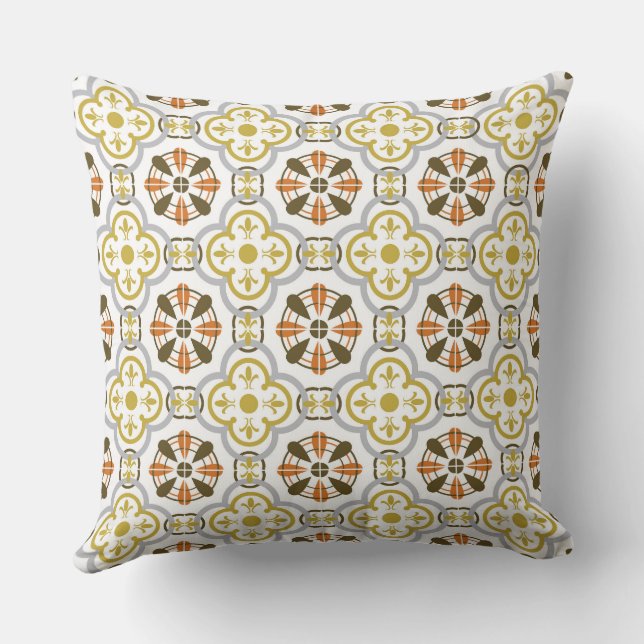 Mustard Orange Alhambra Throw Pillow Kissen (Rückseite)