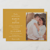 Mustard Photo Wedding Invitation Einladung (Vorne/Hinten)