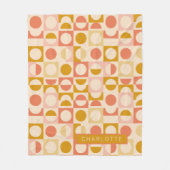 Mustard Pink Creme Muster Personalisiert Fleecedecke (Vorderseite)