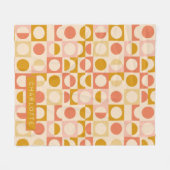 Mustard Pink Creme Muster Personalisiert Fleecedecke (Vorderseite (Horizontal))