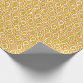 Mustard Pink Retro Geometric Pattern Mid Century Geschenkpapier (Ecke)