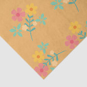 Mustard Retro Daisy Bouquet Muster Seidenpapier (Ausschnitt)