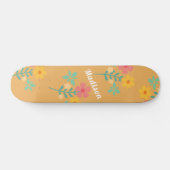 Mustard Retro Daisy Bouquet Musterskateboard Skateboard (Horizontal)