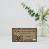 Mustard Saltbox House Rustic Kraft Business Card Visitenkarte (Stehend Vorderseite)