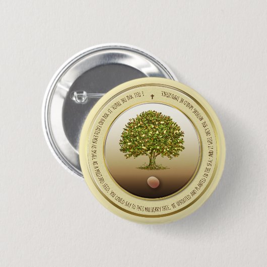 Mustard Seed Geschenk Taufen Button, Glaubenssatz Button (Vorne & Hinten)