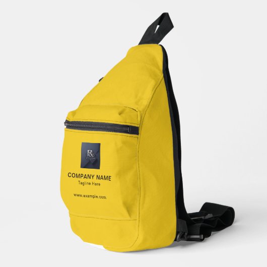 Mustard Sling Bag mit Firmeninfo Print (Rechte Ecke)