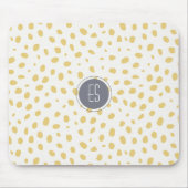 Mustard Speckle Muster Monogram Mousepad (Vorne)