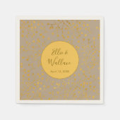 Mustard Spice Wedding Elegant Twig Pattern Serviette (Vorderseite)