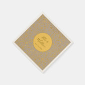 Mustard Spice Wedding Elegant Twig Pattern Serviette (Ecke)