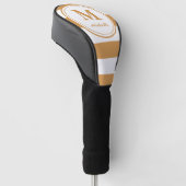 Mustard stripes Golf | personalisiert NAME monogra Headcover (angewinkelt)