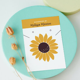 Mustard Sunflower Necklace Juwelier Display Card