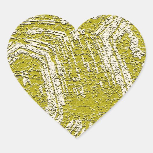 Mustard Tortoise Muschel abstrakt von Leah G Herz-Aufkleber (Vorderseite)