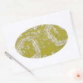 Mustard Tortoise Muschel abstrakt von Leah G Ovaler Aufkleber (Umschlag)