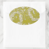 Mustard Tortoise Muschel abstrakt von Leah G Ovaler Aufkleber (Tasche)