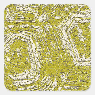 Mustard Tortoise Muschel abstrakt von Leah G Quadratischer Aufkleber