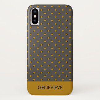 Mustard und Brown Polka Dots Muster Monogram Case-Mate iPhone Hülle