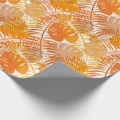 Mustard und Ginger Tropical Palm Leaf Muster Geschenkpapier (Ecke)