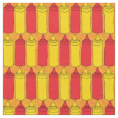 Mustard und Ketchup Muster Stoff (Nahaufnahme)