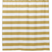 Mustard und White Stripes Duschvorhang (Vorderseite)