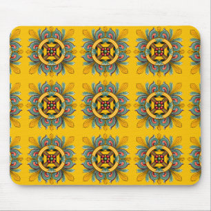 Mustard Viktorianisch Tile Design Mousepad