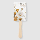 Mustard Watercolor Floral Wedding Program Fans Fächer (Vorderseite)