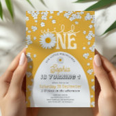 Mustard Wild One Daisy 1st Birthday Invitation Einladung