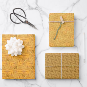 Mustard Yellow Abstraktes Musterpapier Geschenkpapier Set