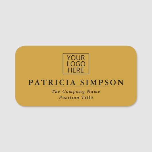 Mustard Yellow and Black Elegance: Add Logo, Title Namensschild (Vorderseite)