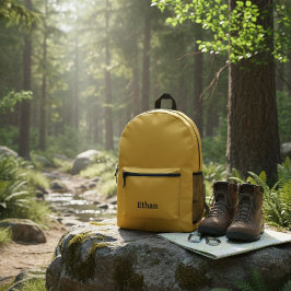 Mustard Yellow Back to School Backpack Bedruckter Rucksack