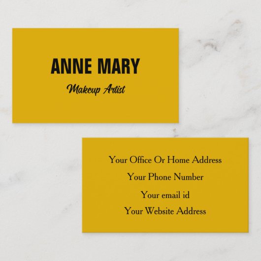 Mustard Yellow Black Bright Beruflich Visitenkarte (Vorne/Hinten)