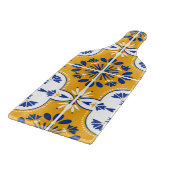 Mustard Yellow Blue Azulejo Pattern Portugiesisch Schneidebrett (Ecke)