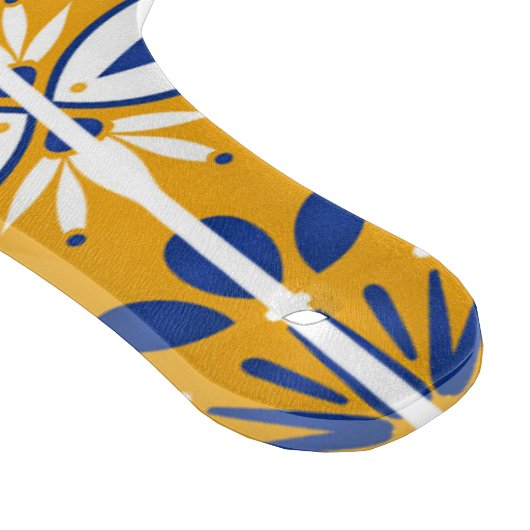 Mustard Yellow Blue Azulejo Pattern Portugiesisch Schneidebrett (Ecke)