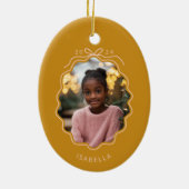 Mustard Yellow Blush Pink Einfache Bow Ornament (Hinten)