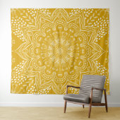 Mustard Yellow Boho Mandala Wandteppich (Beispiel (Horizontal))