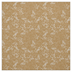 Mustard Yellow Botanical Line Blätter Elegante Stoff