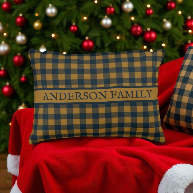 Mustard Yellow Buffalo Karierte rustikale Muster D Dekokissen (Von Creator hochgeladen)