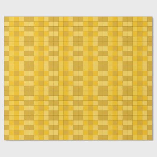 Mustard Yellow Checkerboard Geschenkpapier (Flach)