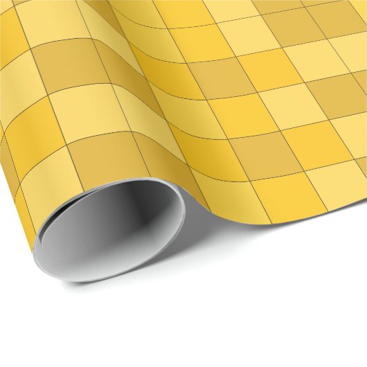 Mustard Yellow Checkerboard Geschenkpapier (Rolleneckpunkt)