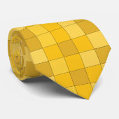 Mustard Yellow Checkerboard Krawatte (Gerollt)