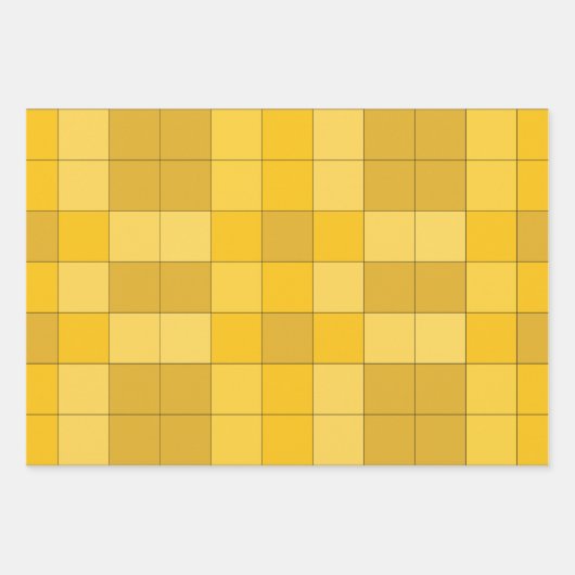 Mustard Yellow Checkerboard Mustard Geschenkpapier Set (Vorderseite 2)