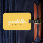 Mustard Yellow Einfaches, feines Skriptname Gepäckanhänger<br><div class="desc">Mustard Yellow Simple Bold Script Name Luggage Tag</div>