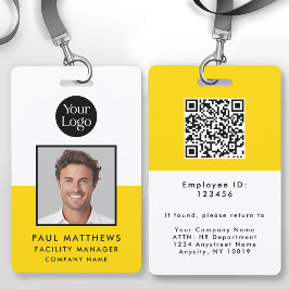 Mustard Yellow Employee Foto Company ID Ausweis
