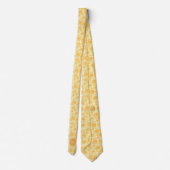 Mustard Yellow Floral Monogram Krawatte (Rückseite)