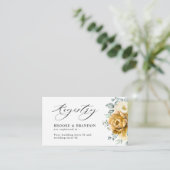 Mustard Yellow Floral Sage Green Wedding Registry Begleitkarte (Stehend Vorderseite)