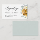 Mustard Yellow Floral Sage Green Wedding Registry Begleitkarte (Vorne/Hinten)