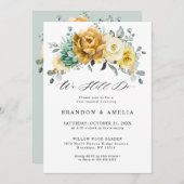 Mustard Yellow Floral Sage Greenery Wir noch tun Einladung (Vorne/Hinten)