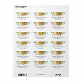 Mustard Yellow Floral Sage Grüne Moderne Hochzeit Adressaufkleber (Vorne)