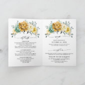 Mustard Yellow Floral Sage Grüne Moderne Hochzeit Einladung (Innenseite)