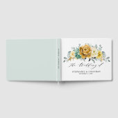 Mustard Yellow Floral Sage Grüne Moderne Hochzeit Gästebuch (Voll)