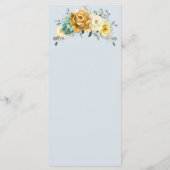 Mustard Yellow Floral Sage Grüne Moderne Hochzeit Menükarte (Rückseite)